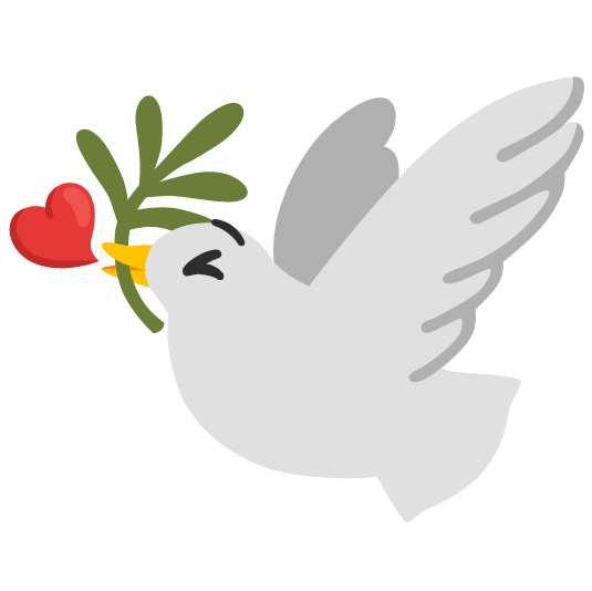 kissing heart dove of peace