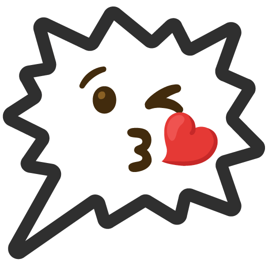 kissing heart right anger bubble