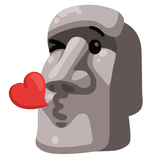 kissing heart moyai