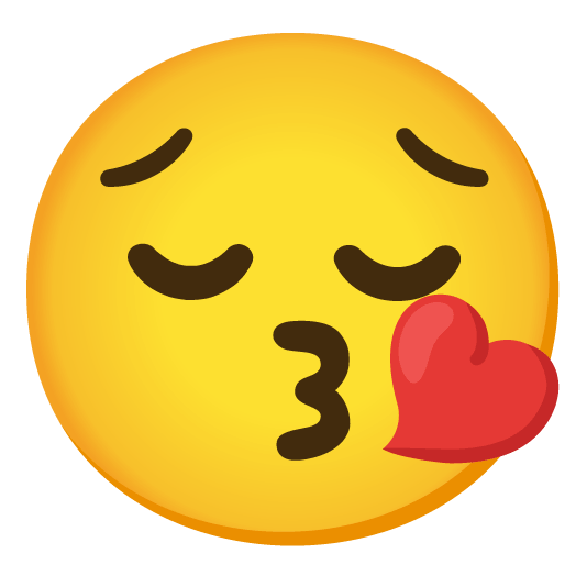 kissing heart pensive