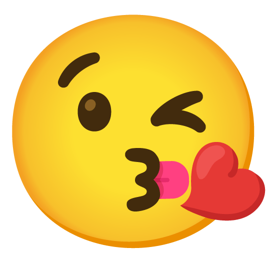 kissing heart stuck out tongue