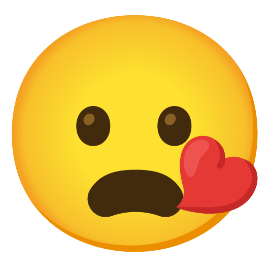 kissing heart frowning