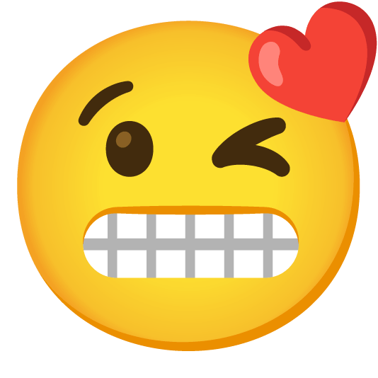 kissing heart grimacing