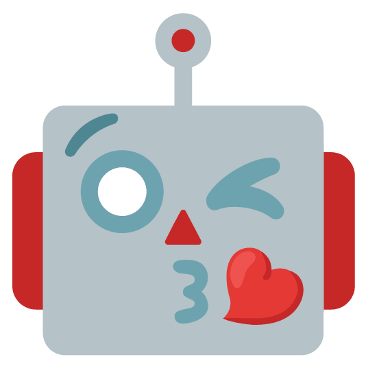 kissing heart robot face
