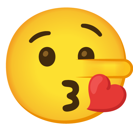 kissing heart lying face