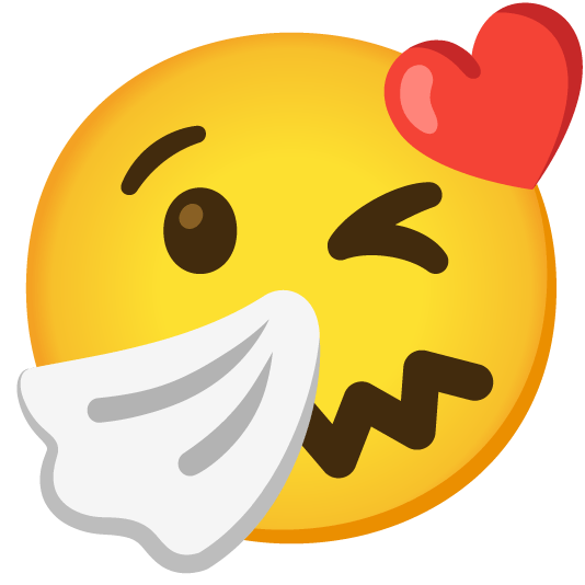 kissing heart sneezing face