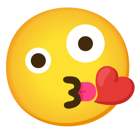 kissing heart zany face