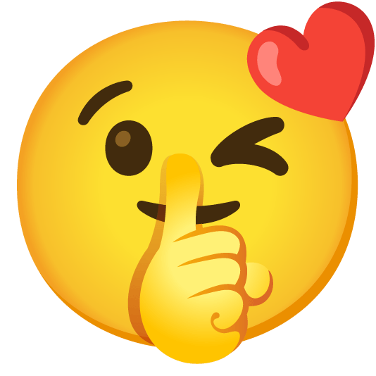 kissing heart shushing face