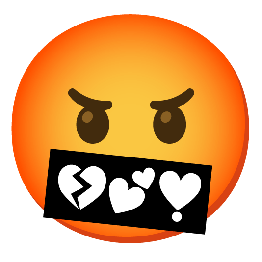 kissing heart face with symbols on mouth