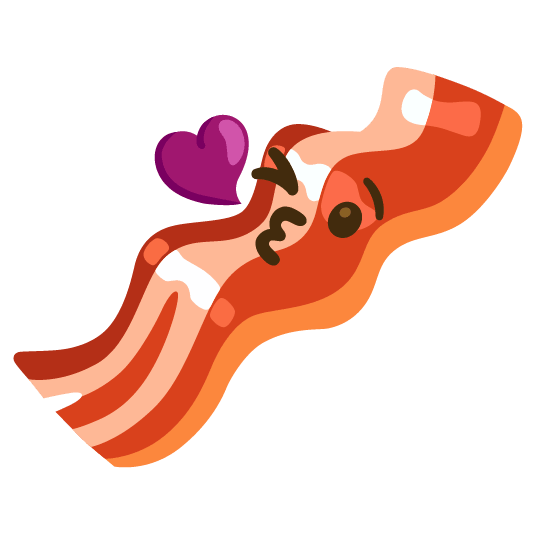 kissing heart bacon