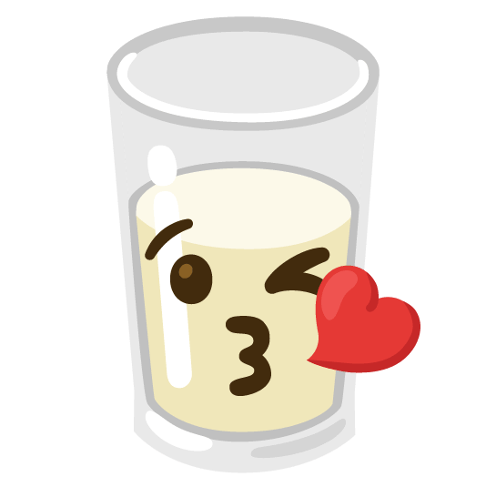 kissing heart glass of milk