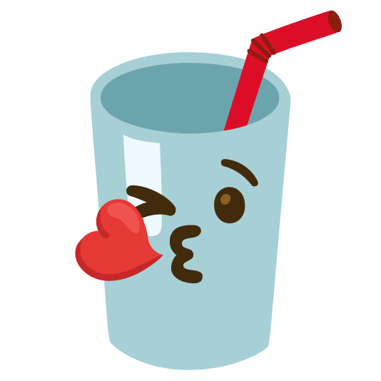 kissing heart cup with straw