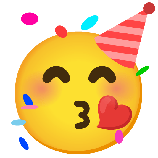 kissing heart partying face