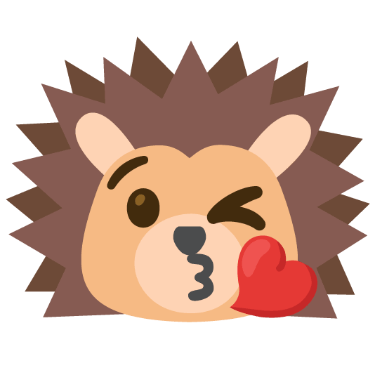 kissing heart hedgehog