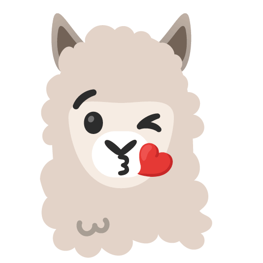 kissing heart llama