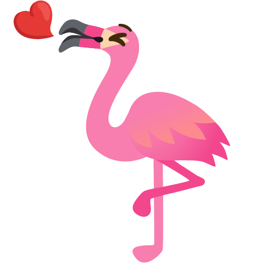 kissing heart flamingo