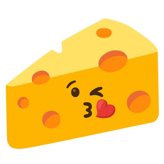 kissing heart cheese wedge
