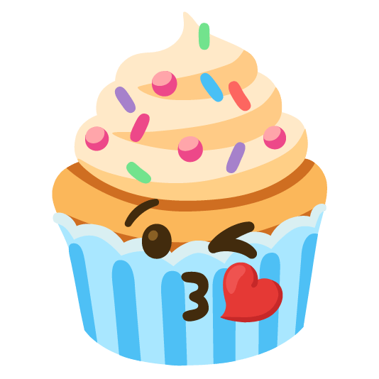 kissing heart cupcake