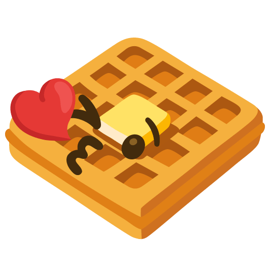 kissing heart waffle