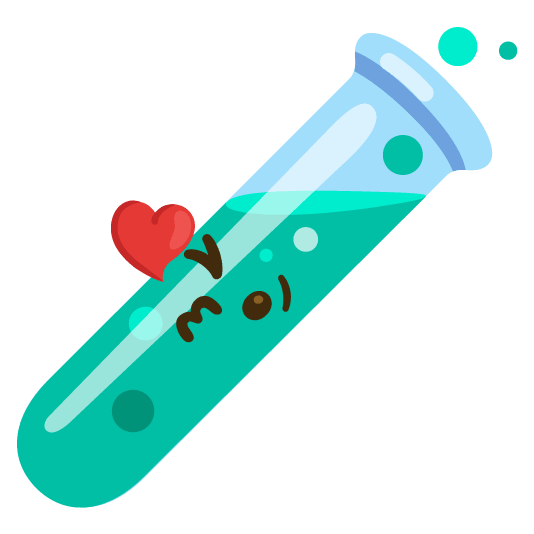 kissing heart test tube