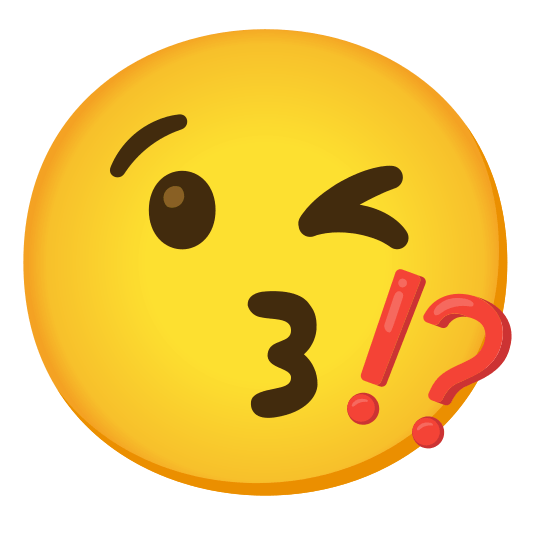 kissing heart interrobang