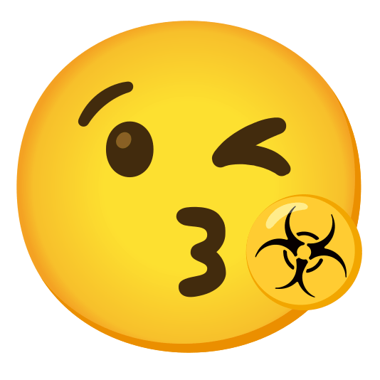 kissing heart biohazard sign