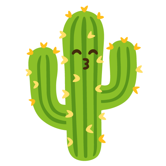 kissing smiling eyes cactus