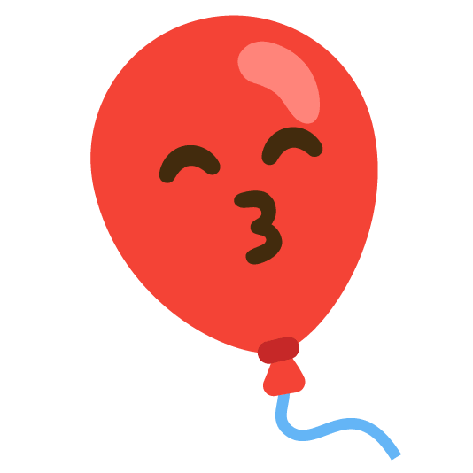 kissing smiling eyes balloon