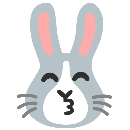 kissing smiling eyes rabbit