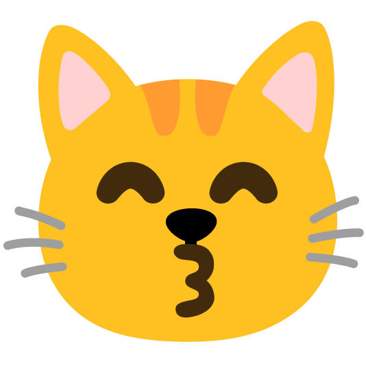 kissing smiling eyes cat