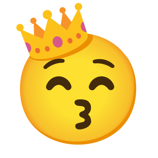 kissing smiling eyes crown