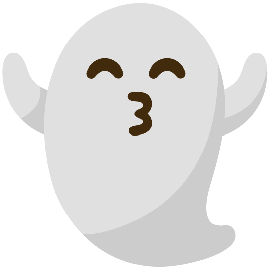 kissing smiling eyes ghost
