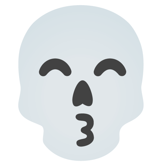 kissing smiling eyes skull