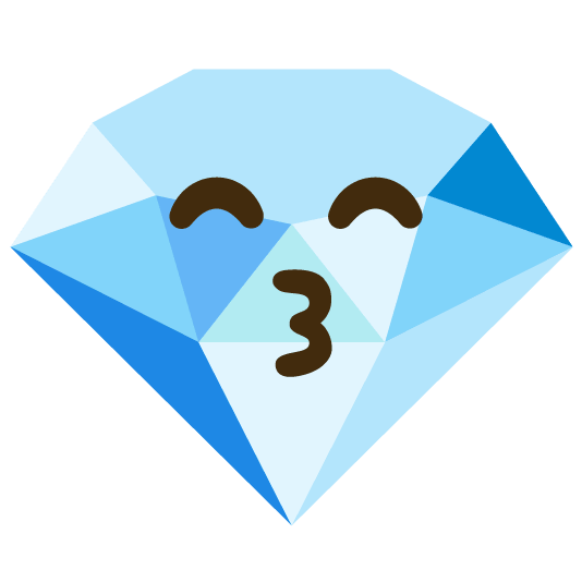 kissing smiling eyes gem