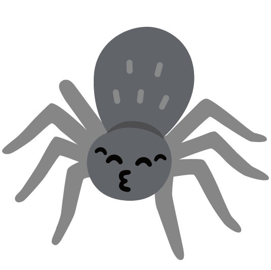 kissing smiling eyes spider