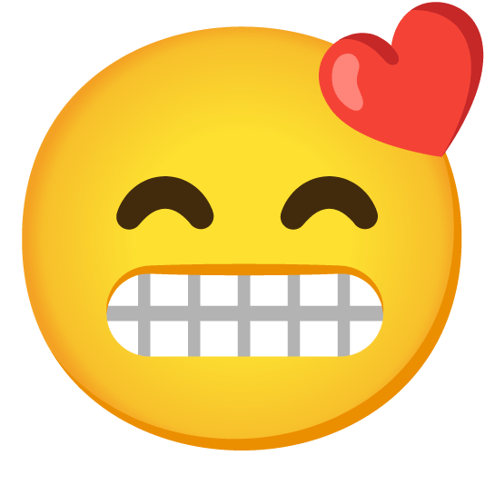 kissing smiling eyes grimacing