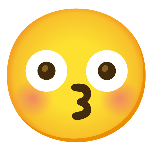 kissing smiling eyes flushed