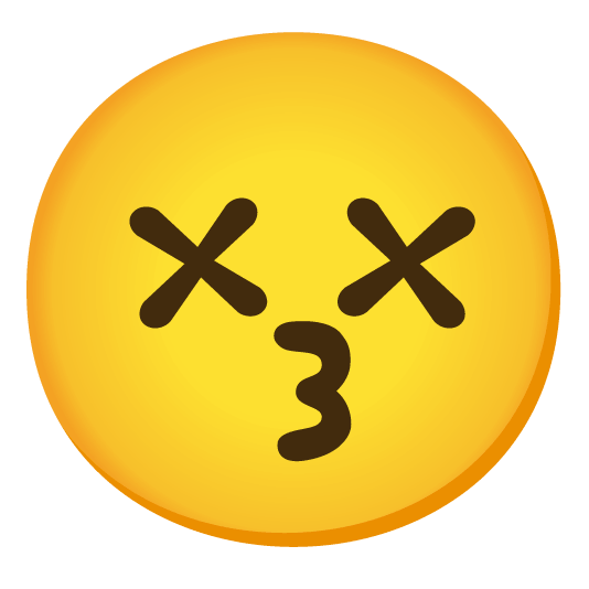 kissing smiling eyes dizzy face