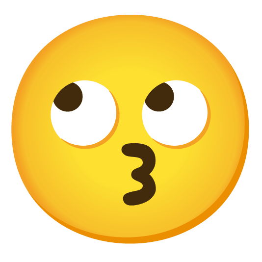 kissing smiling eyes face with rolling eyes