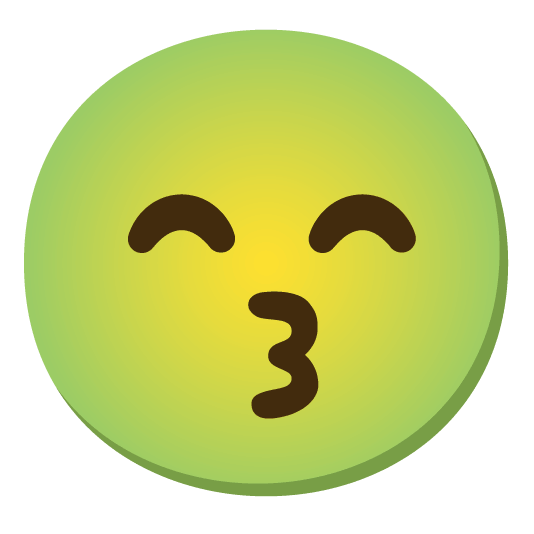 kissing smiling eyes nauseated face