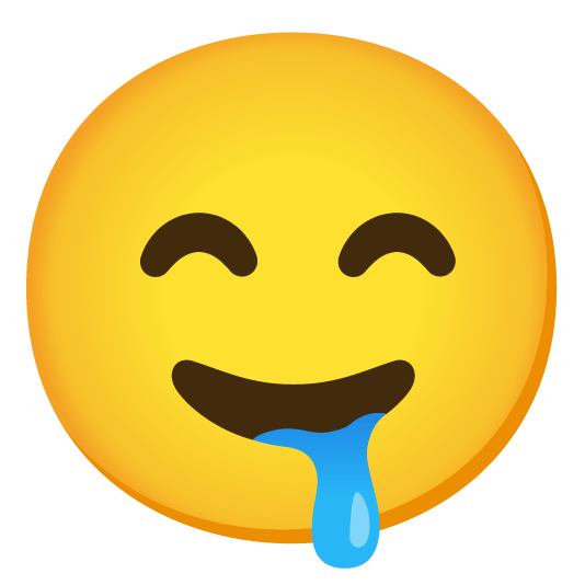 kissing smiling eyes drooling face