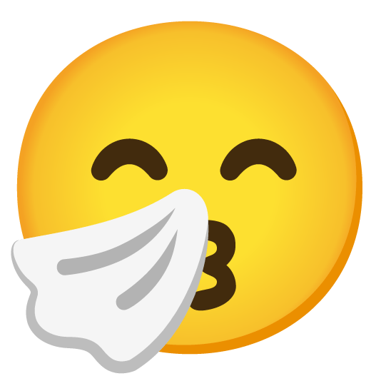 kissing smiling eyes sneezing face