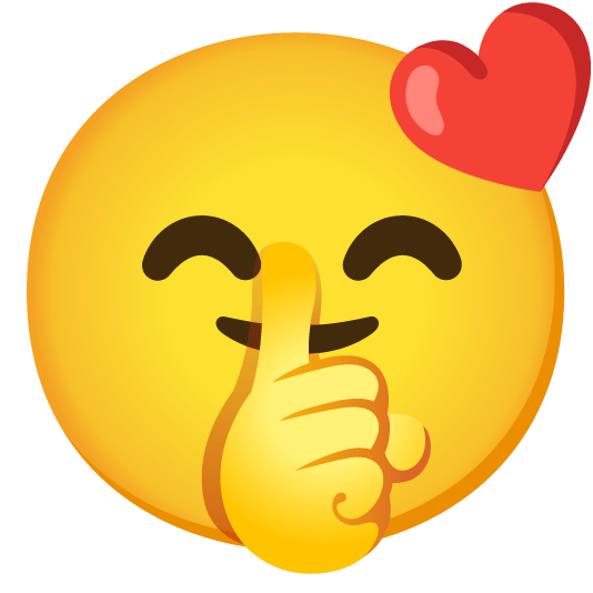 kissing smiling eyes shushing face