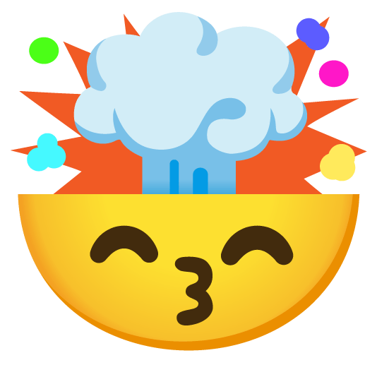 kissing smiling eyes exploding head