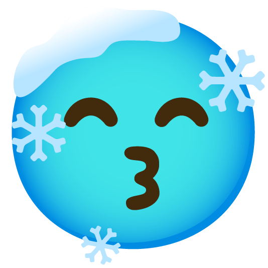 kissing smiling eyes cold face