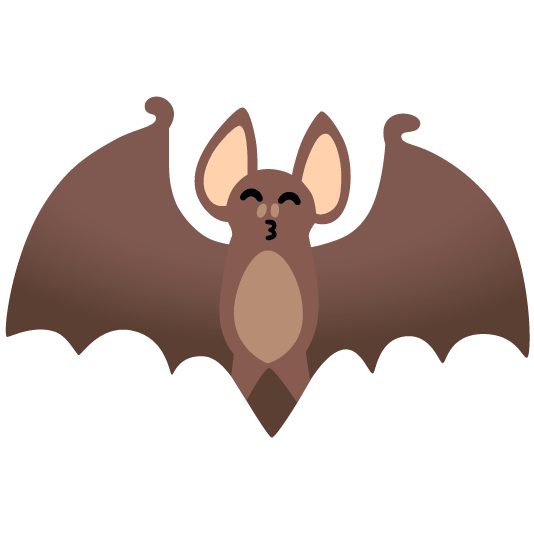 kissing smiling eyes bat