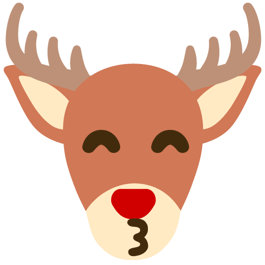kissing smiling eyes deer