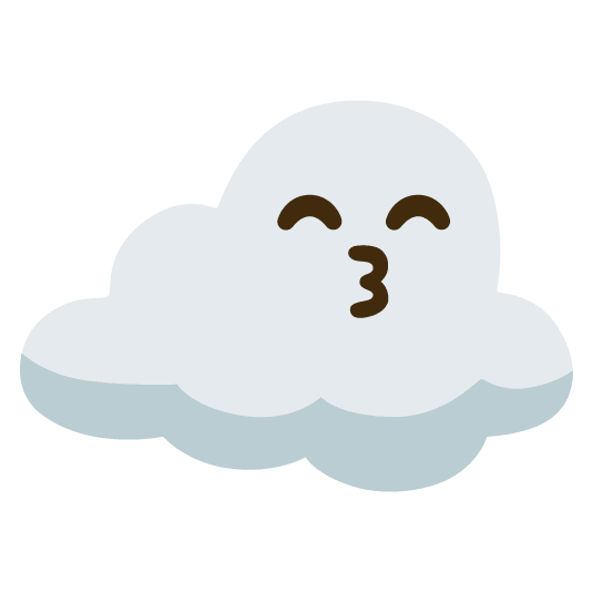 kissing smiling eyes cloud