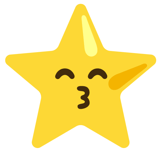 kissing smiling eyes star