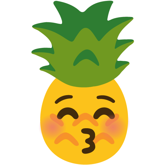kissing closed eyes pineapple
